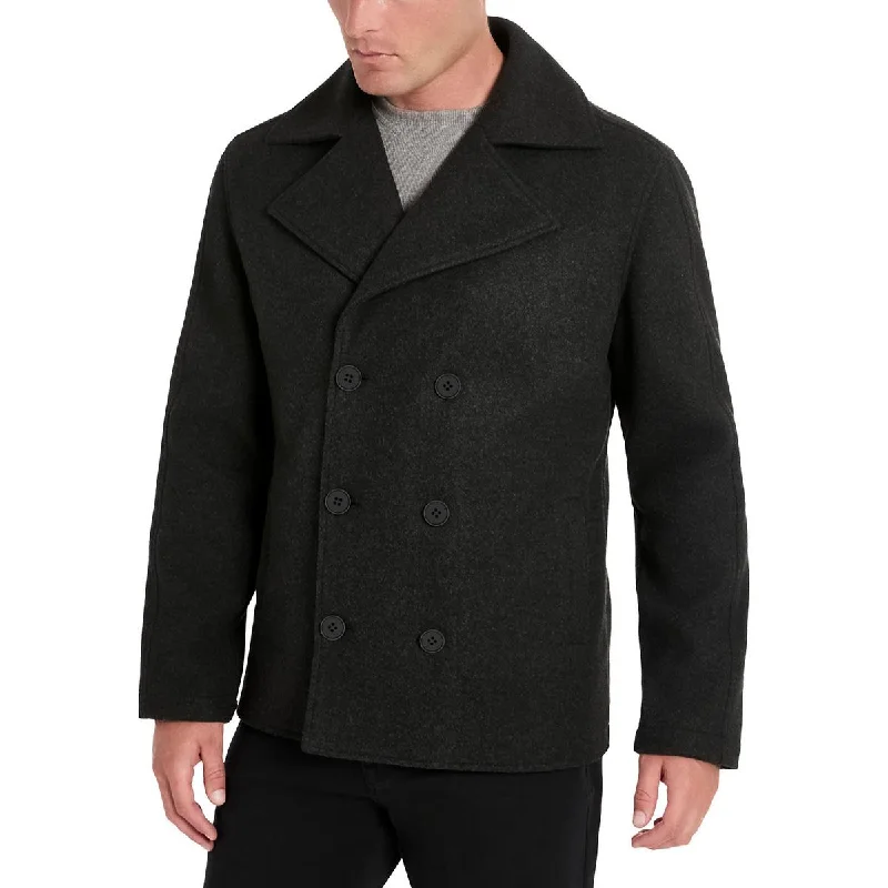 Men's fierce kick jackets-Kenneth Cole Mens 4-Way Stretch Vented Pea Coat