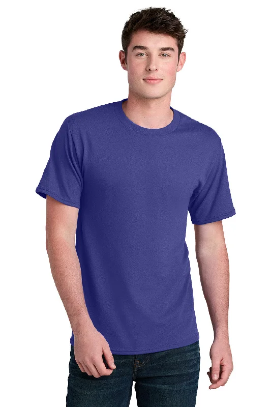 Men's short-sleeve trendy bright-deep-classic-neon-accent tee-Port & Company Mens Core Blend Recycled Short Sleeve Crewneck T-Shirt - Purple - New