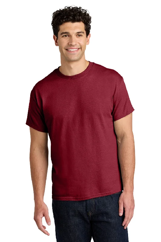 Men's short-sleeve trendy bright-deep-classic-sleek-curved-hem tee-Gildan Mens Short Sleeve Crewneck T-Shirt - Antique Cherry Red