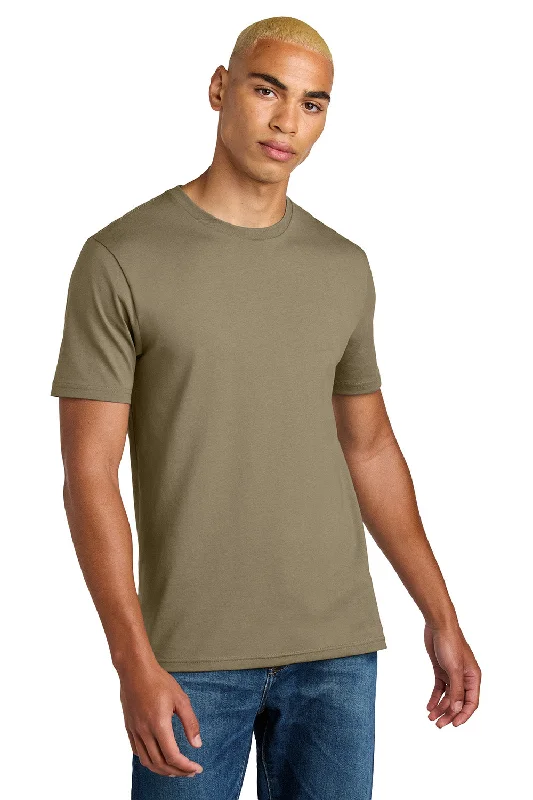 Men's short-sleeve modern vibrant-tropical-retro-plush-scoop-neck top-District Mens Perfect Weight Icon Short Sleeve Crewneck T-Shirt - Dune Brown - New