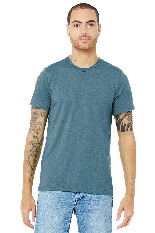 Men's short-sleeve deep classic-fluid-yellow shirt-Bella + Canvas Mens Short Sleeve Crewneck T-Shirt - Denim Blue