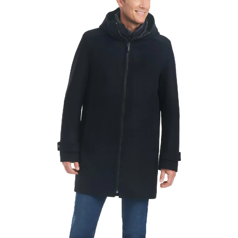 Men's slope ski jackets-Vince Camuto Mens Water Resistant 3-In-1 Wool Coat