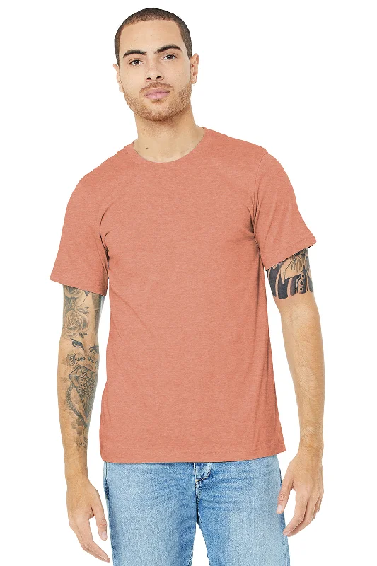 Men's short-sleeve urban warm-loud-crimson tee-Bella + Canvas Mens Heather CVC Short Sleeve Crewneck T-Shirt - Heather Sunset Orange