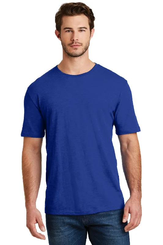 Men's short-sleeve sporty wild-print shirt-District Mens Super Slub Short Sleeve Crewneck T-Shirt - Deep Royal Blue - Closeout