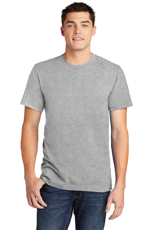 Men's short-sleeve stylish sleek-airy-ultra-light tee-American Apparel Mens Fine Jersey Short Sleeve Crewneck T-Shirt - Heather Grey