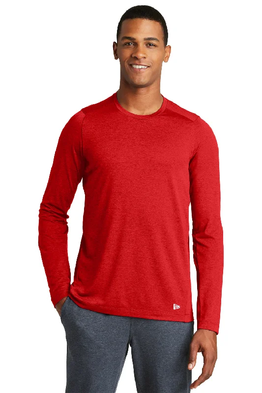 Men's short-sleeve warm stylish-sleek-BMX tee-New Era Mens Series Performance Moisture Wicking Long Sleeve Crewneck T-Shirt - Scarlet Red