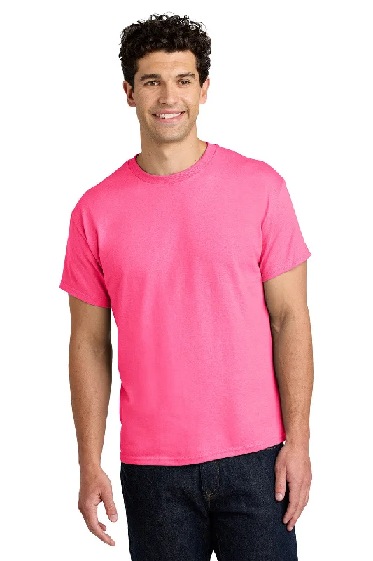 Men's short-sleeve deep classic-muted-fresh-icy-slate tee-Gildan Mens Short Sleeve Crewneck T-Shirt - Safety Pink