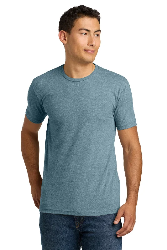 Men's short-sleeve bold hot-maroon shirt-Next Level Mens CVC Jersey Short Sleeve Crewneck T-Shirt - Heather Slate Blue