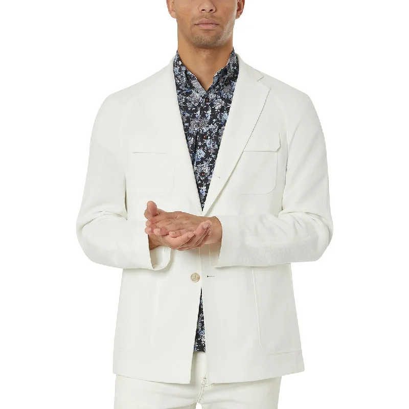 Men's wood craft jackets-Tallia Mens Slim fit Textured Sportcoat