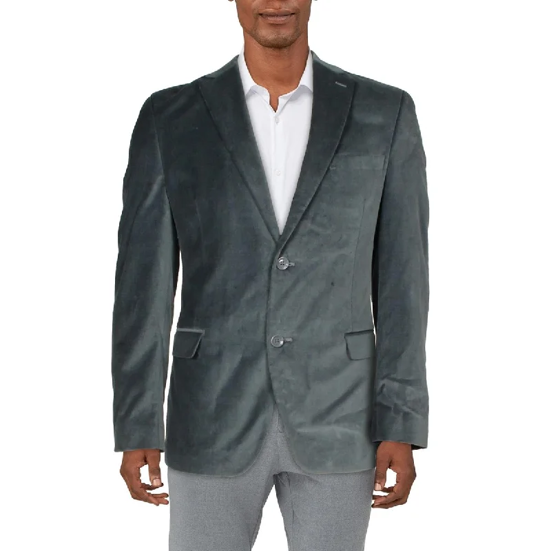 Men's sturdy ripstop jackets-Alfani Mens Velvet Slim Fit Two-Button Blazer