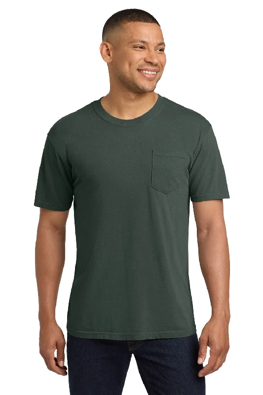 Men's short-sleeve deep classic-angling tee-Comfort Colors Mens Short Sleeve Crewneck T-Shirt w/ Pocket - Blue Spruce