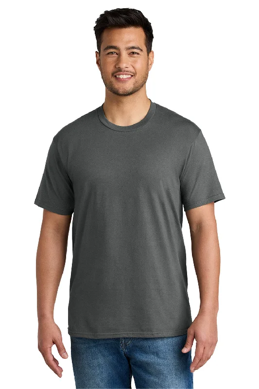 Men's short-sleeve classic muted-fresh-modern-mountaineering top-Port & Company Mens CVC Short Sleeve Crewneck T-Shirt - Charcoal Grey - New