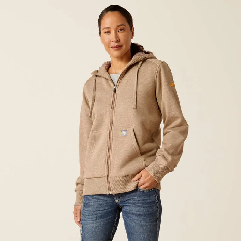 soft-men's-hoodies-for-lounging-Ariat P30442 Women's Rebar All-Weather Sherpa Full Zip Hoodie