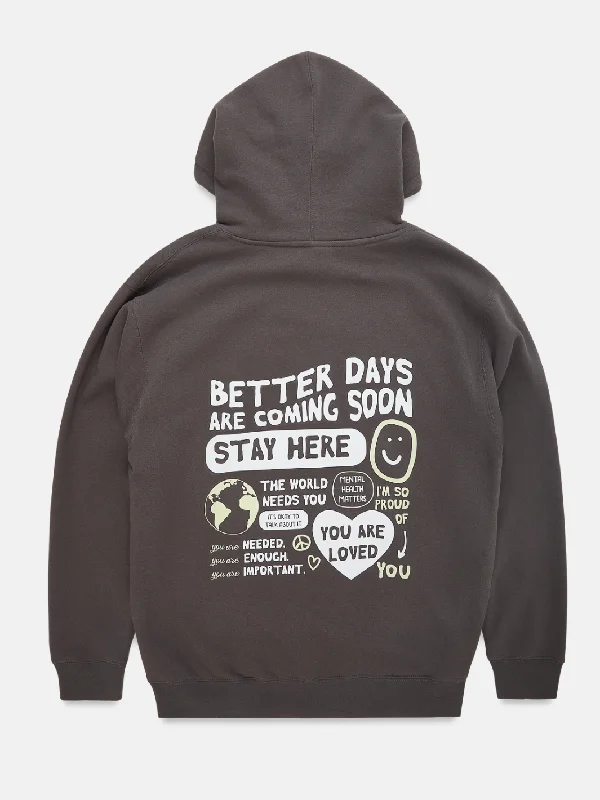 men's-hoodie-with-front-pocket-Better Days Hoodie - Pepper