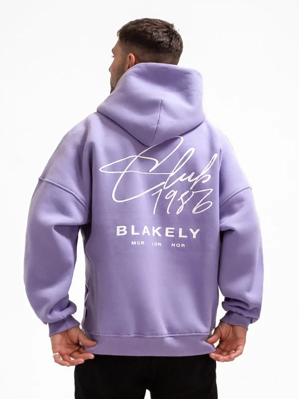 men's-hoodie-with-urban-style-Club Relaxed Hoodie - Violet