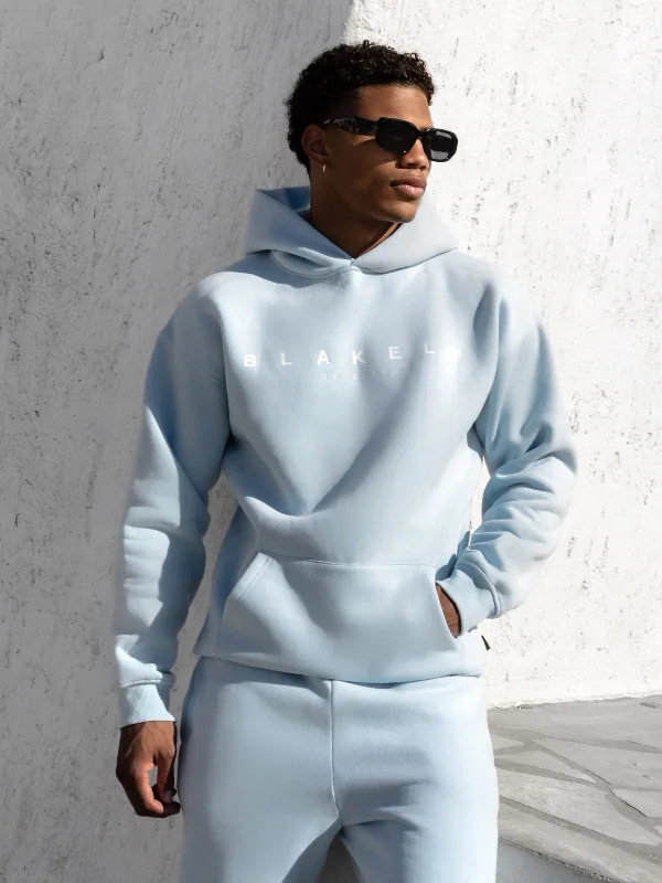 men's-hoodie-in-military-style-Evolved Relaxed Hoodie - Light Blue