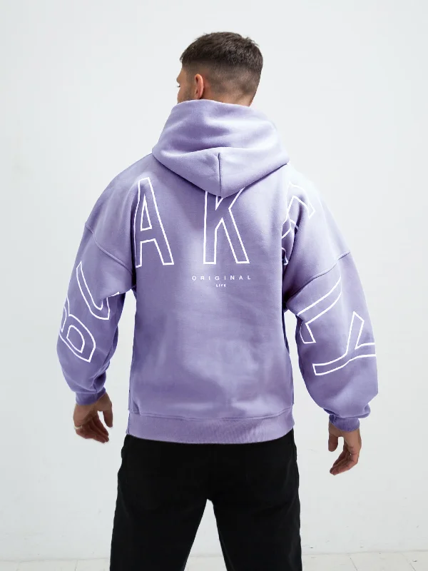 men's-hoodie-in-dark-green-Outline Idris Oversized Hoodie - Violet