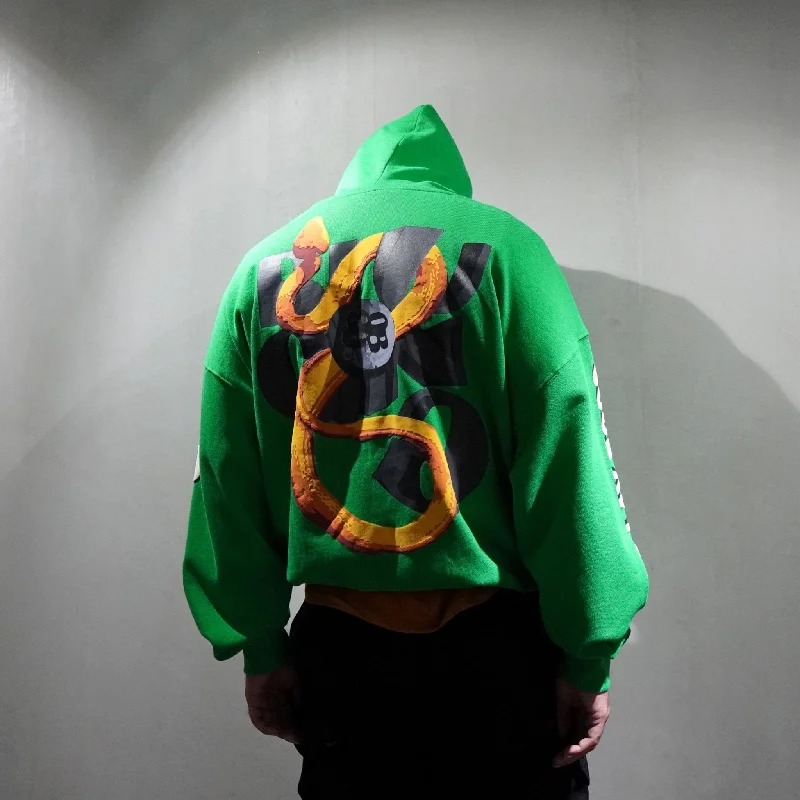 men's-hoodie-with-hood-lining-GREEN SNAKE HOODIE