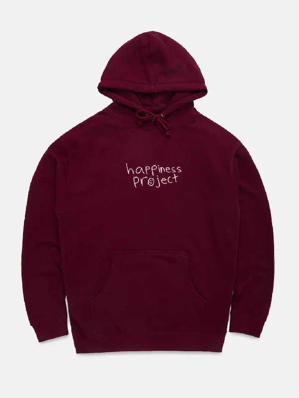 men's-hoodie-with-reflective-tape-Original Happiness Hoodie - Maroon