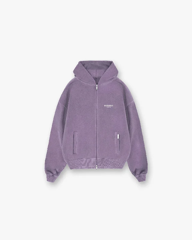 men's-hoodie-with-athletic-fit-Represent Owners Club Zip Hoodie - Vintage Violet