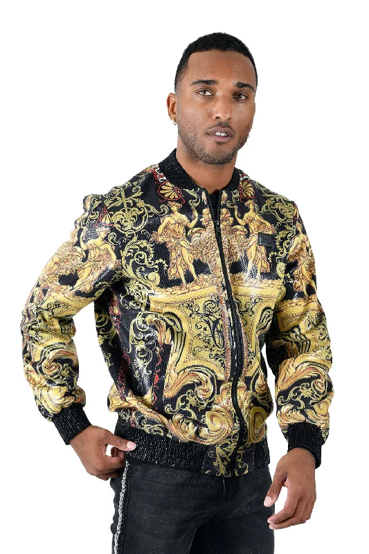 Men's spring mint jackets-Versailles Tower Bomber Jacket