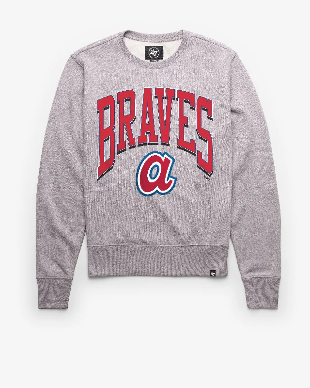 eco-friendly-men's-hoodies-ATLANTA BRAVES COOPERSTOWN WALK TALL '47 HEADLINE CREW