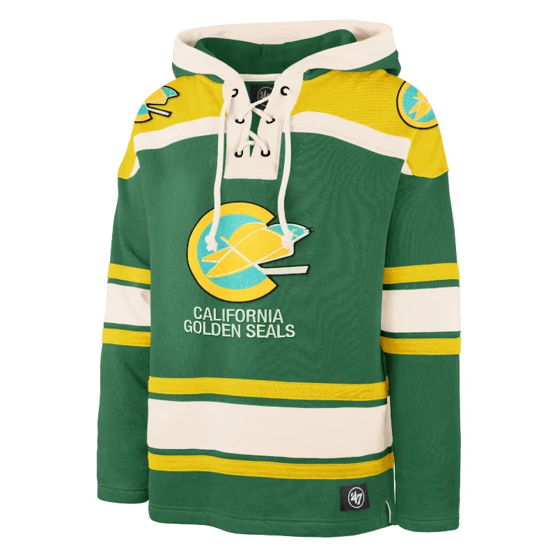 men's-hoodie-with-oversized-hood-CALIFORNIA GOLDEN SEALS VINTAGE SUPERIOR '47 LACER HOOD