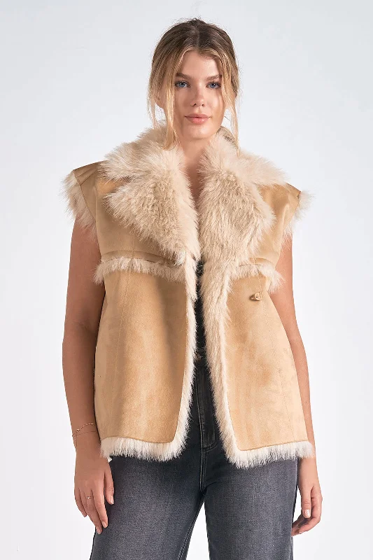 Men's plush journey jackets-Fur Lined Vest