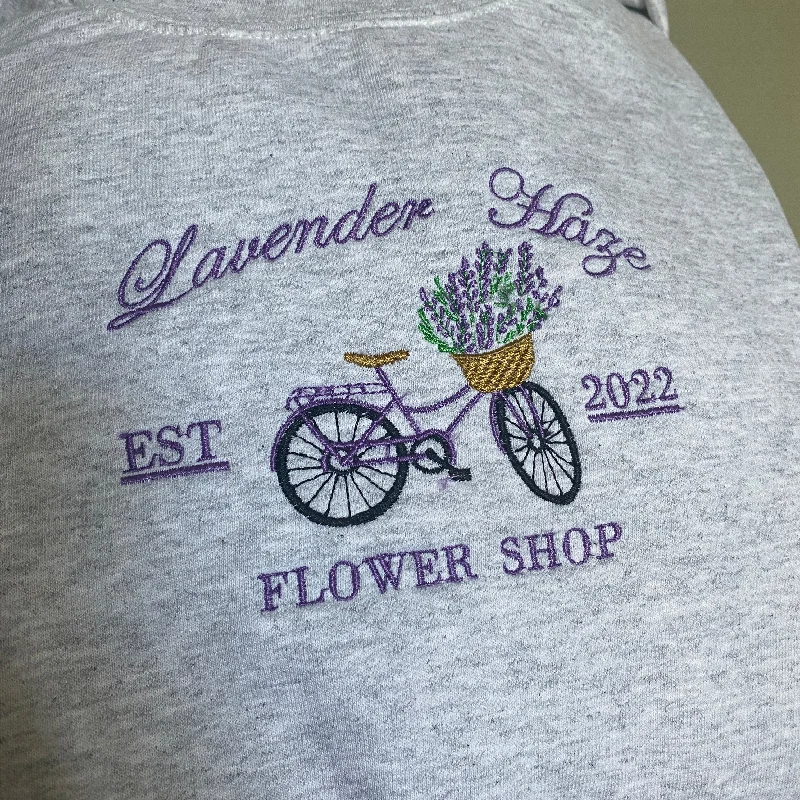 men's-hoodie-for-volunteering-Lavender Flower Shop Embroidered Sweatshirt