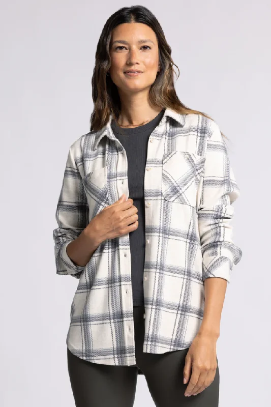 Men's fast track jackets-Lewis Plaid Shirt Jacket in Black Gray