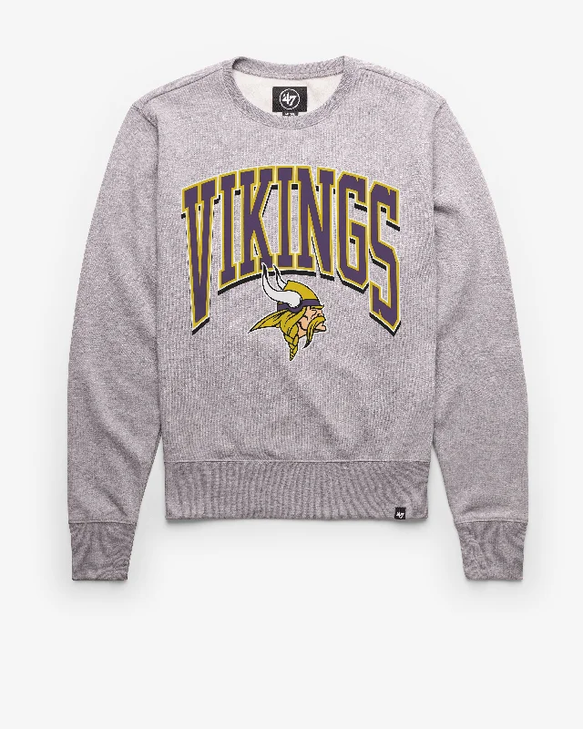 men's-hoodie-in-cream-white-MINNESOTA VIKINGS WALK TALL '47 HEADLINE CREW