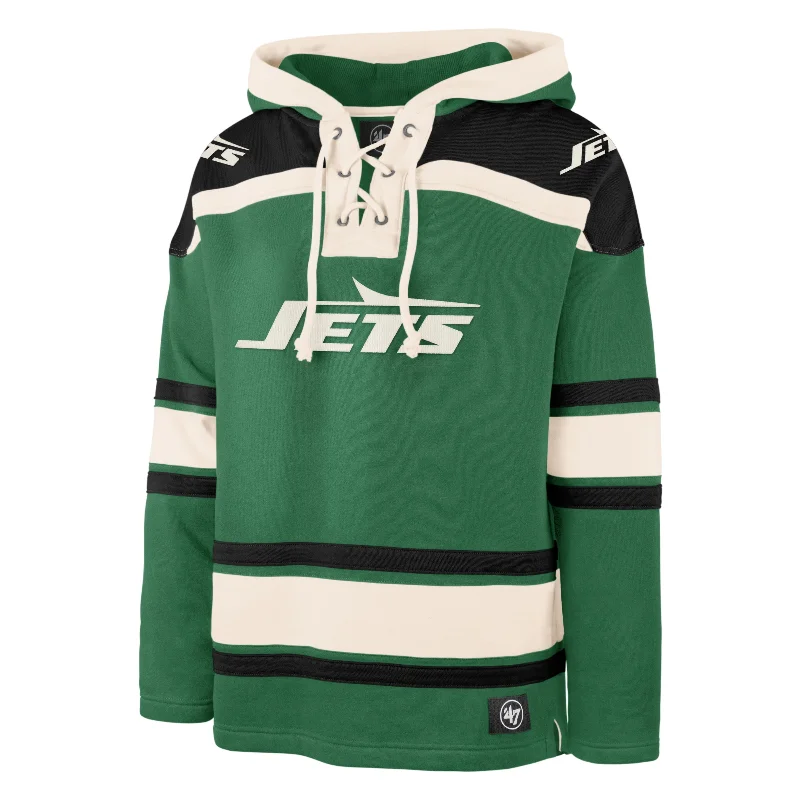 eco-friendly-men's-hoodies-NEW YORK JETS HISTORIC SUPERIOR '47 LACER HOOD