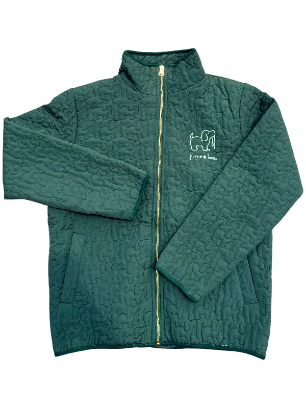 Men's airy rower jackets-QUILTED JACKET, FOREST GREEN