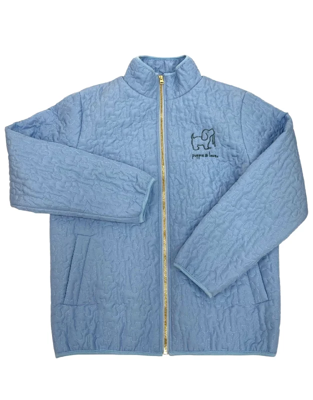 Men's calm stretch jackets-QUILTED JACKET, LIGHT BLUE