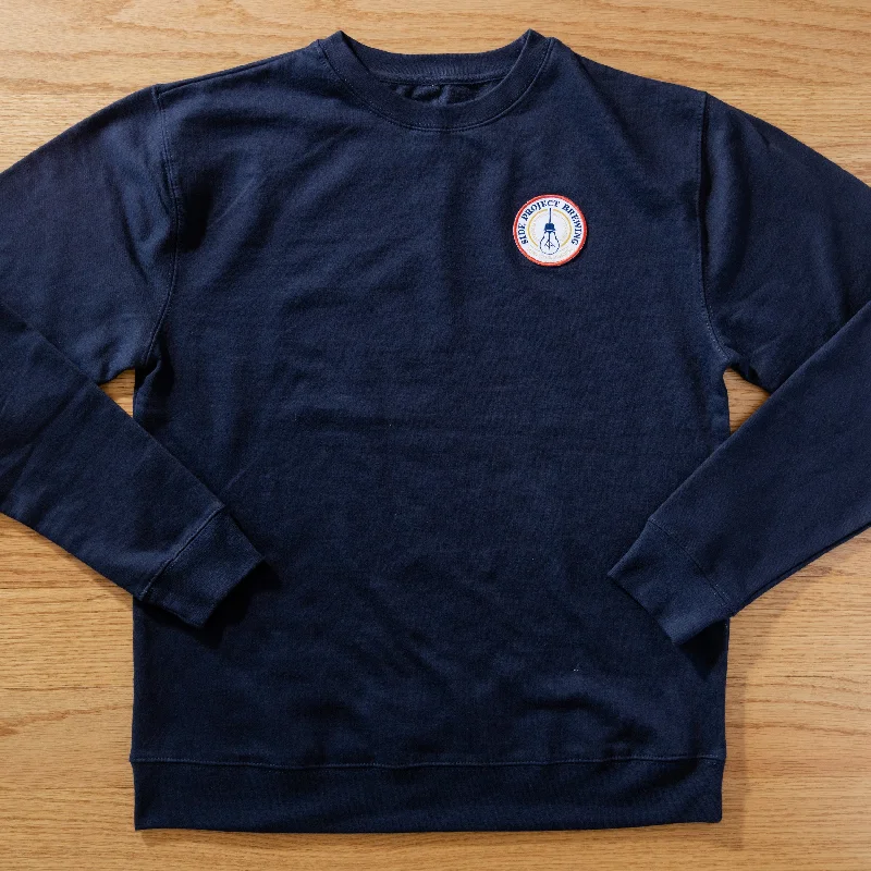 men's-hoodie-with-logo-design-Americana Patch Crewneck - Navy