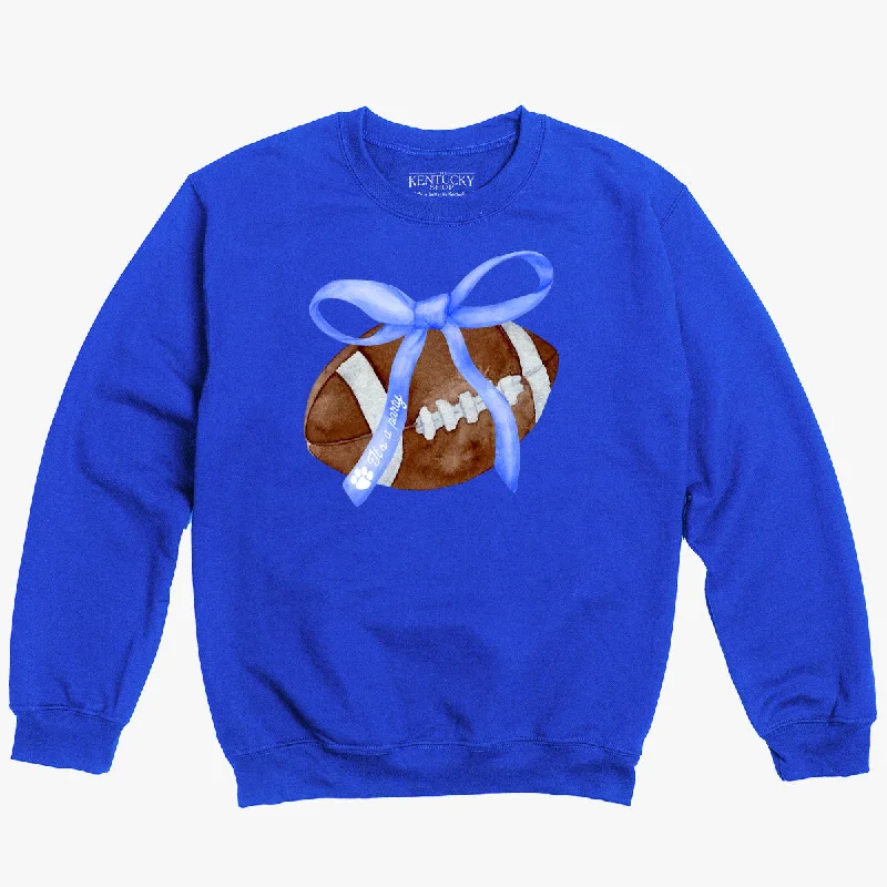 men's-hoodie-with-abstract-design-The Croquette Football Bow Crewneck Sweatshirt