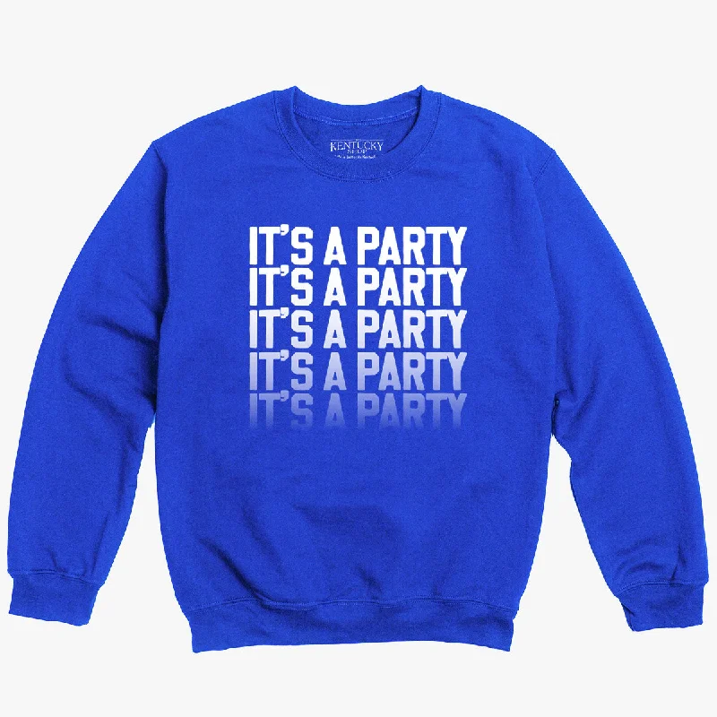 men's-hoodie-in-forest-green-The It's a Party Crewneck Sweatshirt