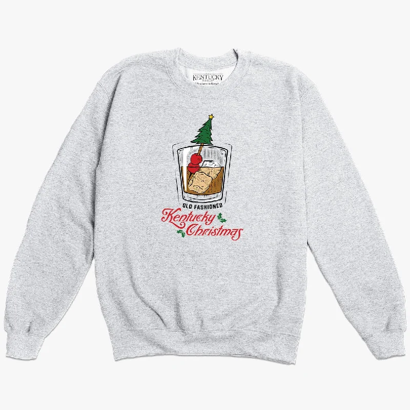 men's-hoodie-for-traveling-The Old Fashioned Kentucky Christmas Crewneck Sweatshirt