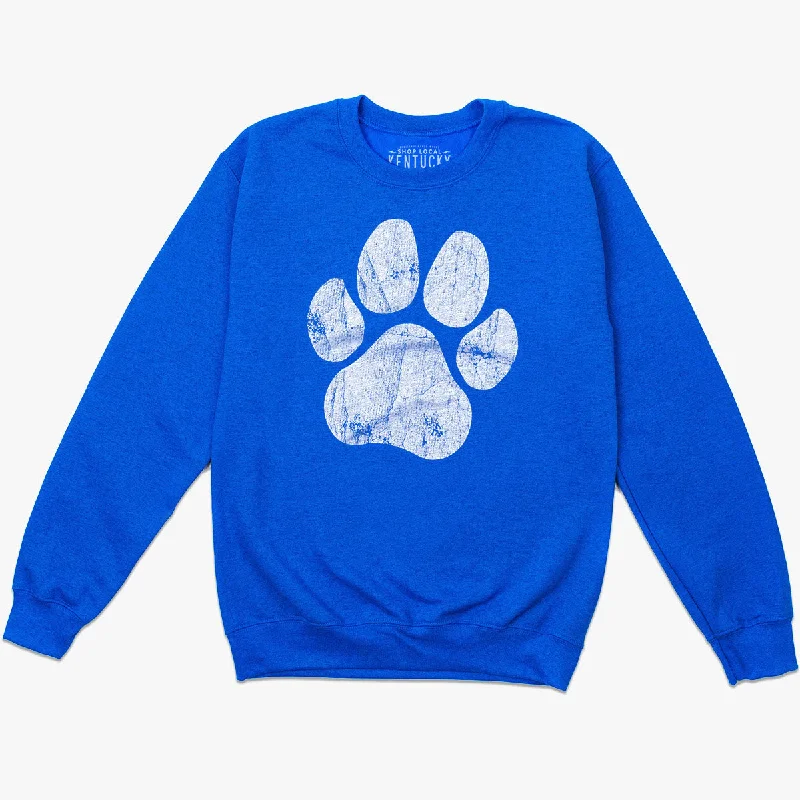 men's-hoodie-with-hood-toggle-The Vintage Pawsome Crewneck Sweatshirt (Royal)