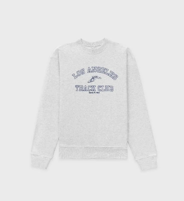 men's-hoodie-for-commuting-Track Club Crewneck - Heather Gray