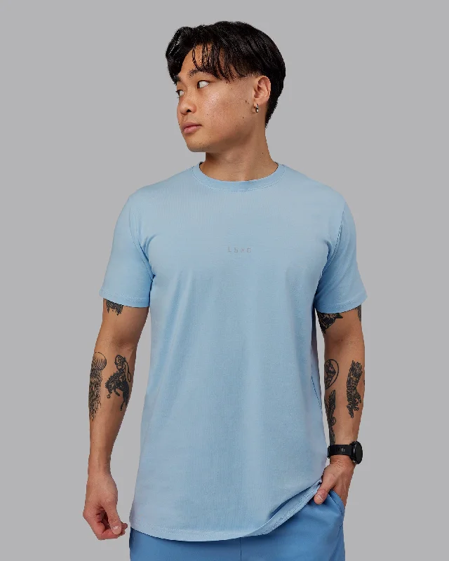 Men's short-sleeve casual bold-rich-sporty-wild-print shirt-Base FLXCotton Tee - Ice Blue