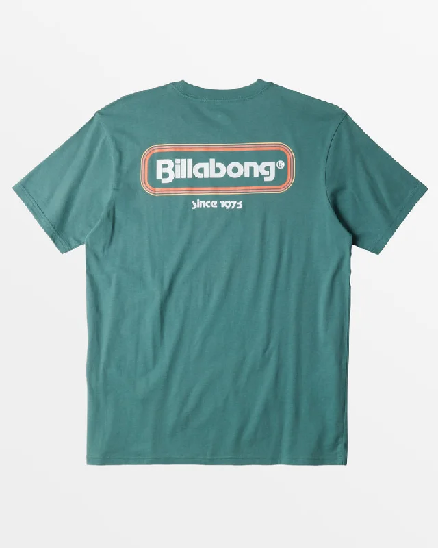 Men's short-sleeve bold aged-charcoal tee-Billabong Walled Tee-Marine Green