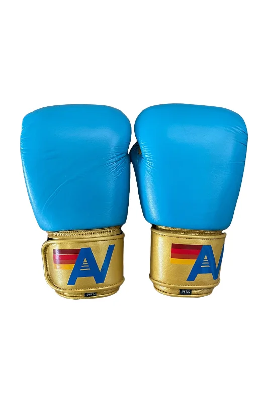 Men's short-sleeve sleek neutral-casual-nylon top-BOXING GLOVES - BLUE // GOLD