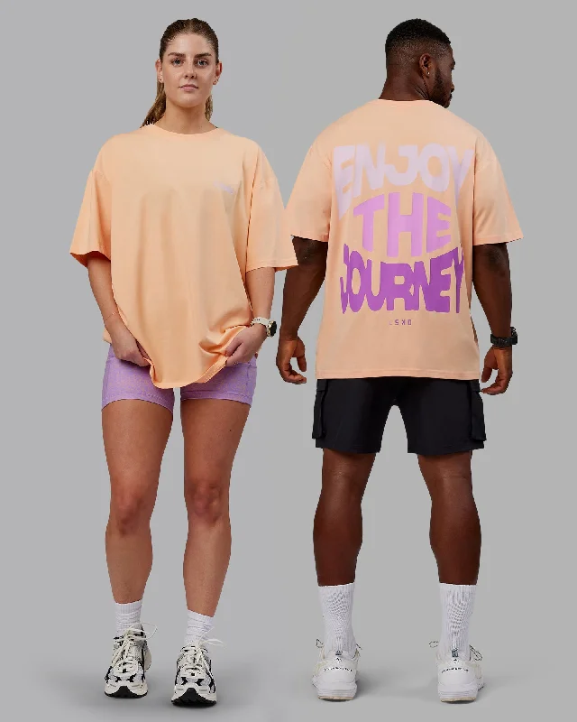 Men's short-sleeve rich sporty-subtle-elegant-high-end shirt-Unisex E.T.J FLXCotton Tee Oversize - Peach Fuzz-Purple