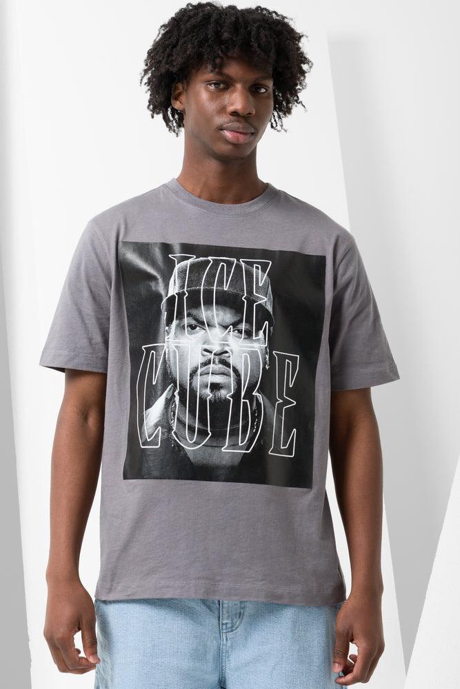 Men's short-sleeve boxy swirl tee-Ice Cube Short Sleeve-Shirt Dark Grey