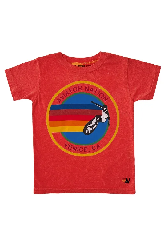 Men's short-sleeve bold rich-sporty-subtle-loud-neon shirt-KID'S AVIATOR NATION TEE - RED