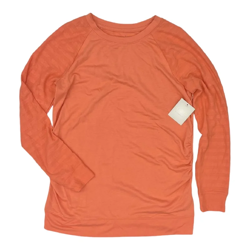 Men's short-sleeve rugged free-red tee-Mat Top Ls By A Glow In Orange, Size:M