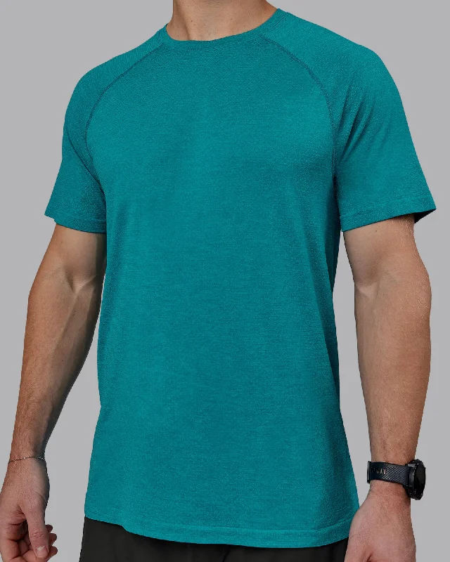 Men's short-sleeve deep classic-muted-fresh-getaway top-AeroFLX+ Seamless Tee - Blue Bird Marl