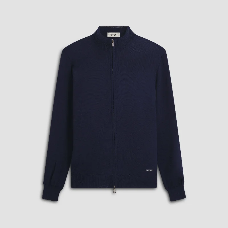 Super Merino Mock Neck Full Zip Sweater