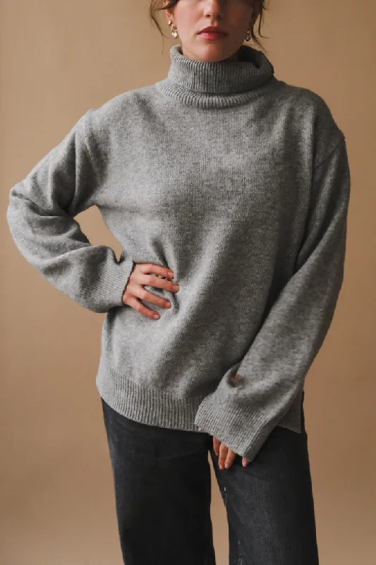 CASHMERE BLEND HIGH NECK KNIT